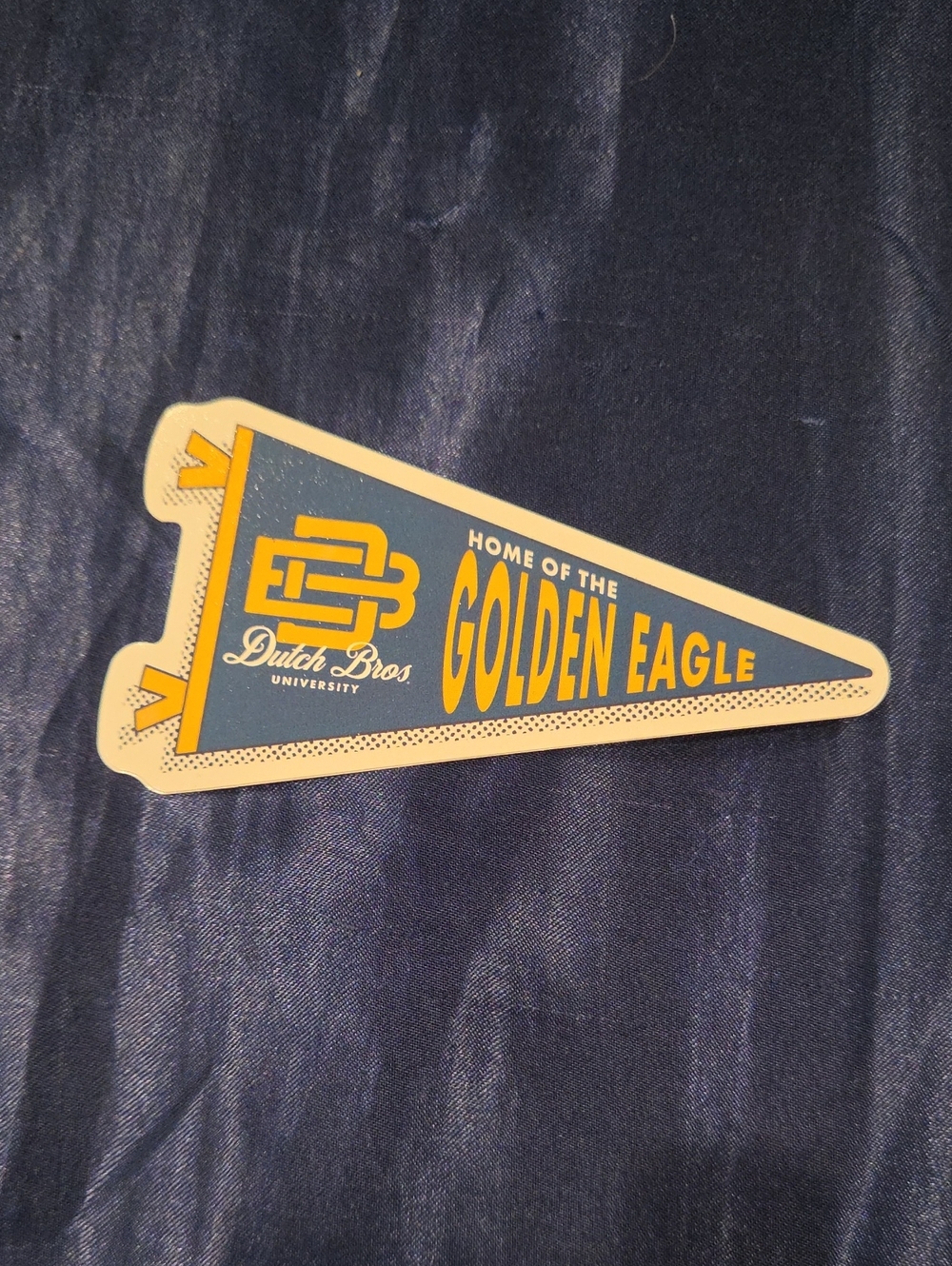 Dutch Bros Pennant Sticker - Blue & Yellow Golden Eagle